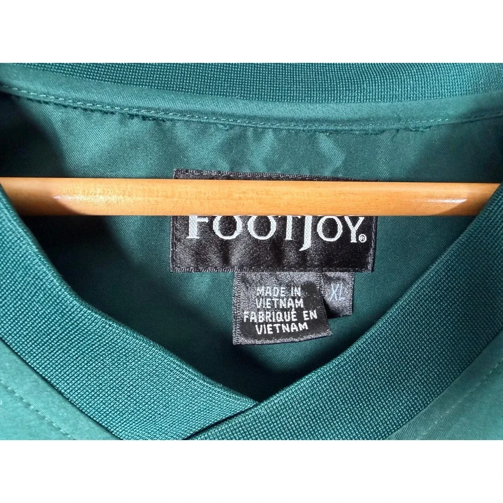 FootJoy Mens XL Golf Windshirt Short Sleeve V-Neck Pullover Green